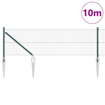 Udendørs svejset trådhegn med pigge 10 x 0,8 m PVC-belagt Stål