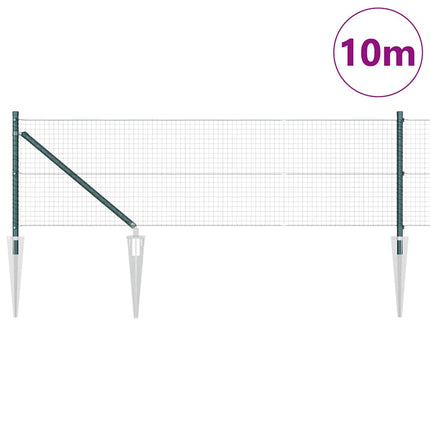 Udendørs svejset trådhegn med pigge 10 x 0,8 m PVC-belagt Stål