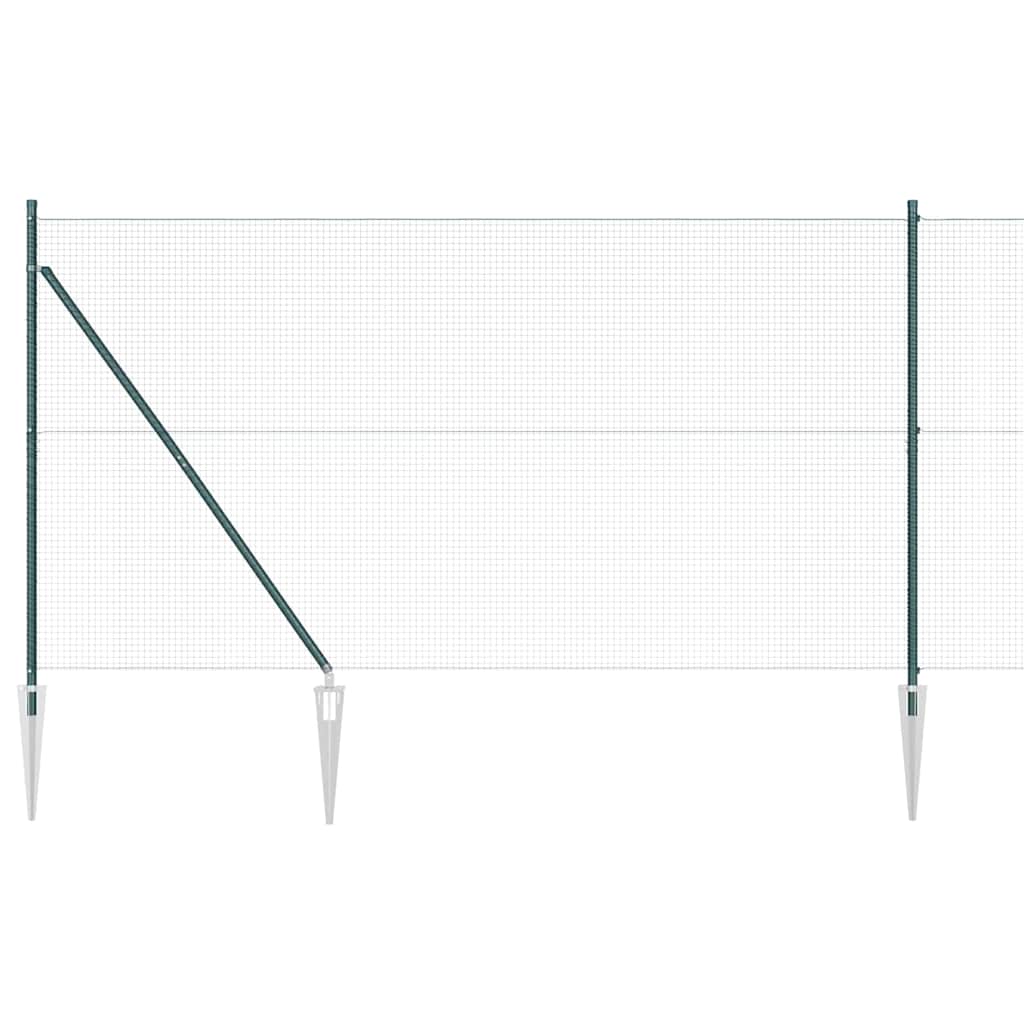 Svejset trådhegn med spidser 10 x 1,4 m (B x H) PVC-belagt Stål