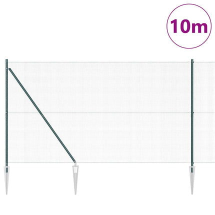 Udendørs svejset trådhegn med pigge 10 x 1,5 m PVC-belagt Stål