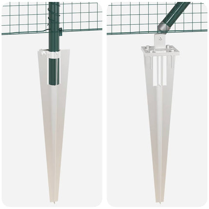 Udendørs svejset trådhegn med pigge 10 x 1,5 m PVC-belagt Stål