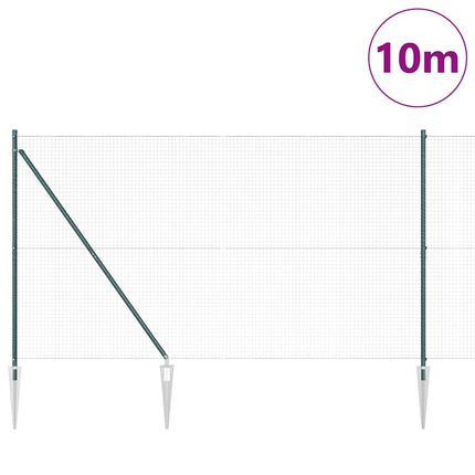 Udendørs svejset trådhegn med pigge 10 x 1,5 m PVC-belagt Stål