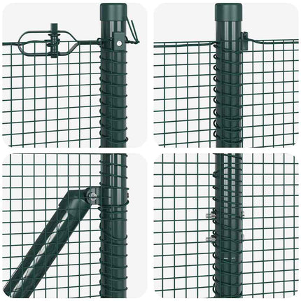 Udendørs svejset trådhegn med pigge 10 x 1,6 m PVC-belagt Stål