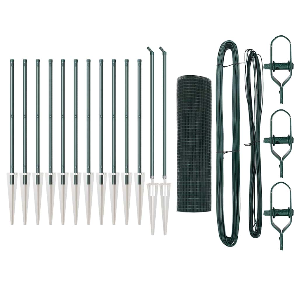 Svejset trådhegn med spidser 25 x 0,5 m (B x H) PVC-belagt Stål