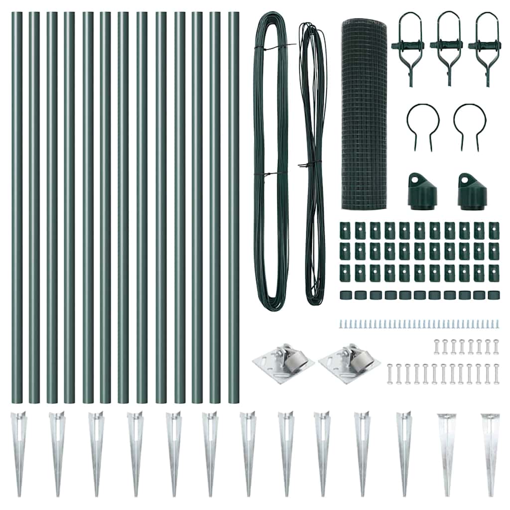 Svejset trådhegn med spidser 25 x 0,5 m (B x H) PVC-belagt Stål