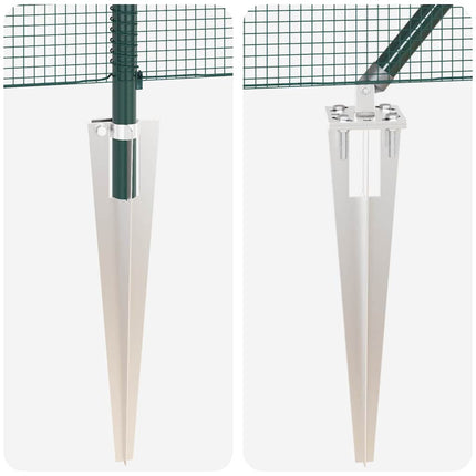 Udendørs svejset trådhegn med pigge 25 x 0,6 m PVC-belagt Stål