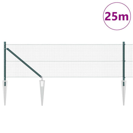 Udendørs svejset trådhegn med pigge 25 x 0,8 m PVC-belagt Stål