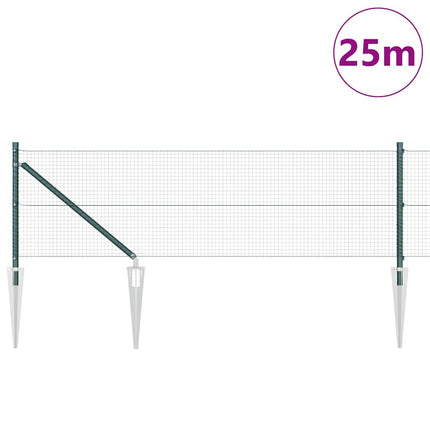 Udendørs svejset trådhegn med pigge 25 x 0,8 m PVC-belagt Stål