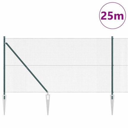 Udendørs svejset trådhegn med pigge 25 x 1,4 m PVC-belagt Stål
