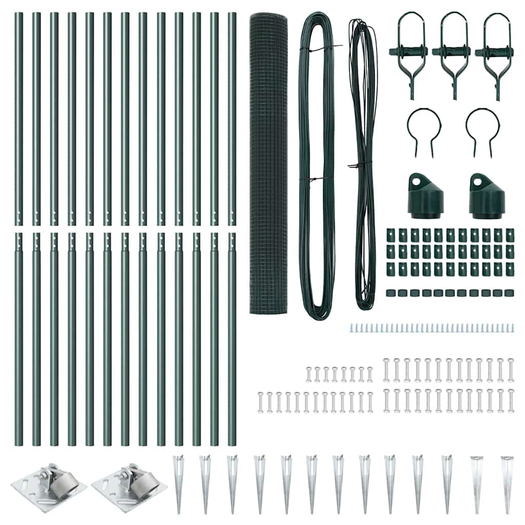 Svejset trådhegn med spidser 25 x 1,4 m (B x H) PVC-belagt Stål