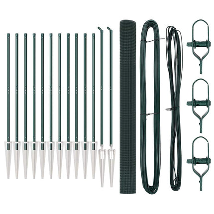 Udendørs svejset trådhegn med pigge 25 x 1,5 m PVC-belagt Stål