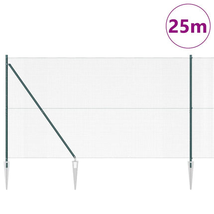 Udendørs svejset trådhegn med pigge 25 x 1,5 m PVC-belagt Stål
