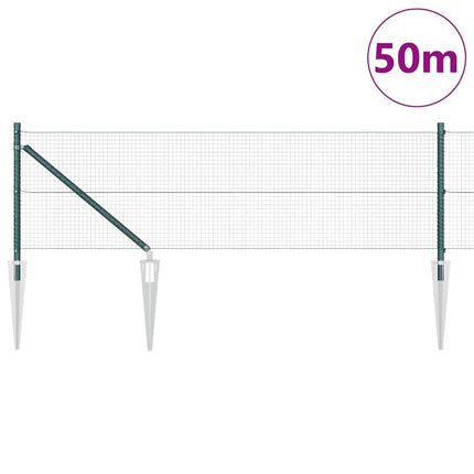 Udendørs svejset trådhegn med pigge 50 x 0,8 m PVC-belagt Stål