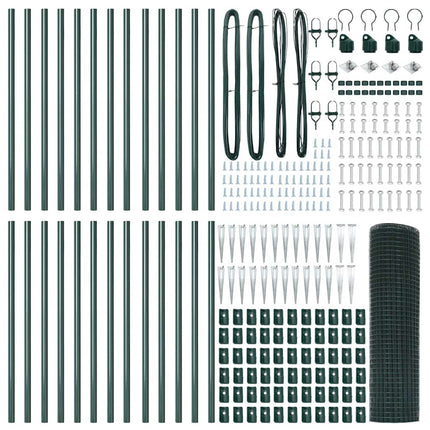 Udendørs svejset trådhegn med pigge 50 x 1 m PVC-belagt Stål