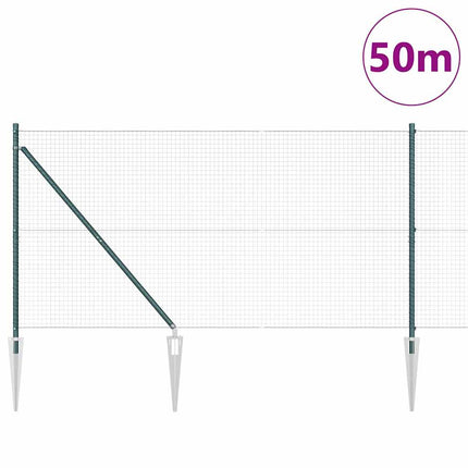Udendørs svejset trådhegn med pigge 50 x 1,2 m PVC-belagt Stål
