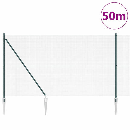 Udendørs svejset trådhegn med pigge 50 x 1,5 m PVC-belagt Stål