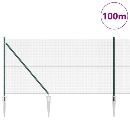 Udendørs svejset trådhegn med pigge 100 x 1 m PVC-belagt Stål