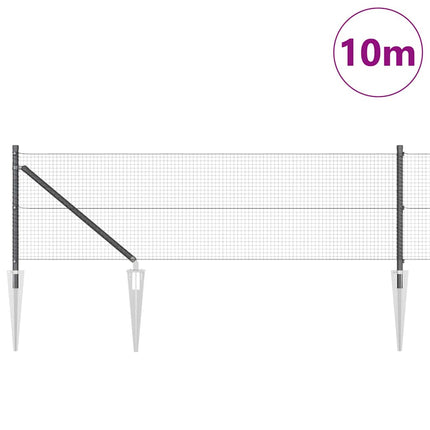 Udendørs svejset trådhegn med pigge 10 x 0,4 m PVC-belagt Stål
