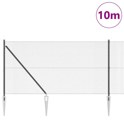 Udendørs svejset trådhegn med pigge 10 x 1 m PVC-belagt Stål