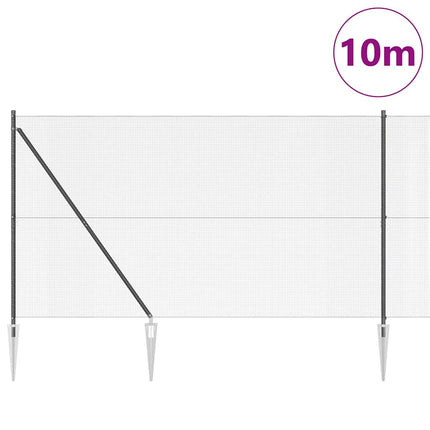Udendørs svejset trådhegn med pigge 12 x 1,5 m PVC-belagt Stål