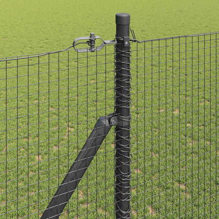 Udendørs svejset trådhegn med pigge 11 x 1,5 m PVC-belagt Stål