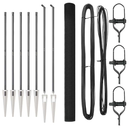 Udendørs svejset trådhegn med pigge 11 x 1,5 m PVC-belagt Stål