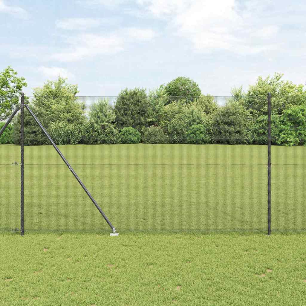 Svejset trådhegn med spidser 10 x 1,6 m (B x H) PVC-belagt Stål