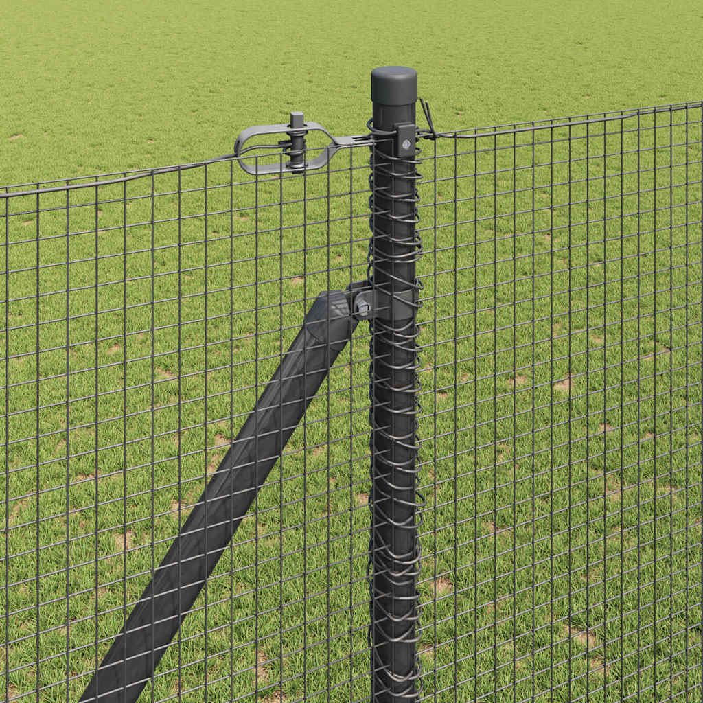 Svejset trådhegn med spidser 10 x 1,6 m (B x H) PVC-belagt Stål
