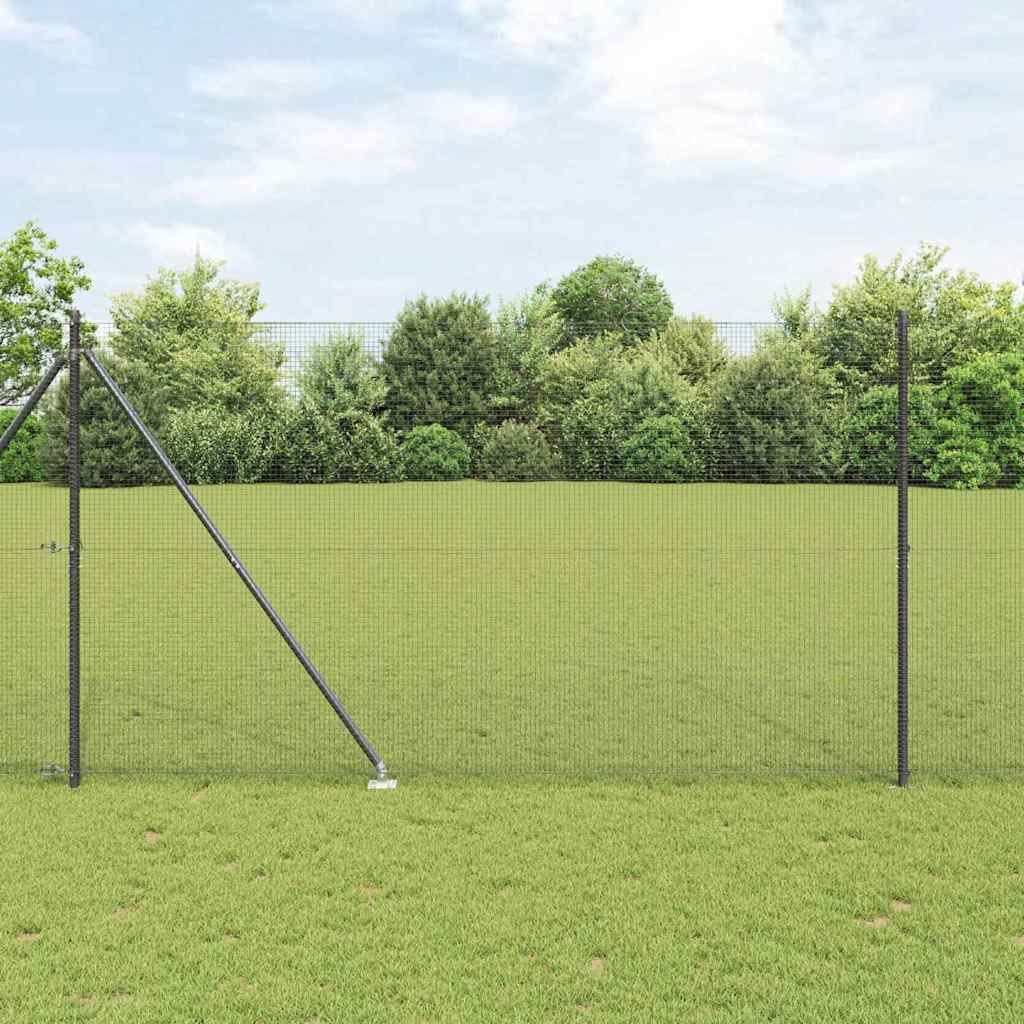 Svejset trådhegn med spidser 10 x 1,6 m (B x H) PVC-belagt Stål