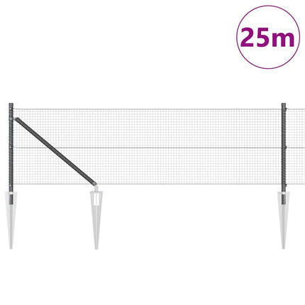 Udendørs svejset trådhegn med pigge 25 x 0,5 m PVC-belagt Stål