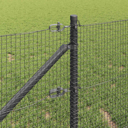 Udendørs svejset trådhegn med pigge 25 x 0,6 m PVC-belagt Stål