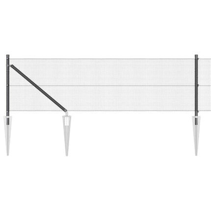Udendørs svejset trådhegn med pigge 25 x 0,8 m PVC-belagt Stål