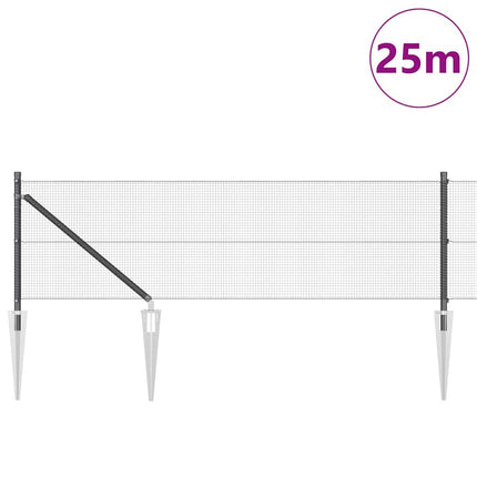 Udendørs svejset trådhegn med pigge 25 x 0,8 m PVC-belagt Stål