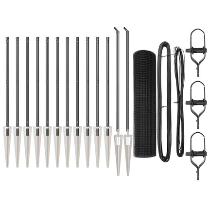 Udendørs svejset trådhegn med pigge 25 x 1 m PVC-belagt Stål