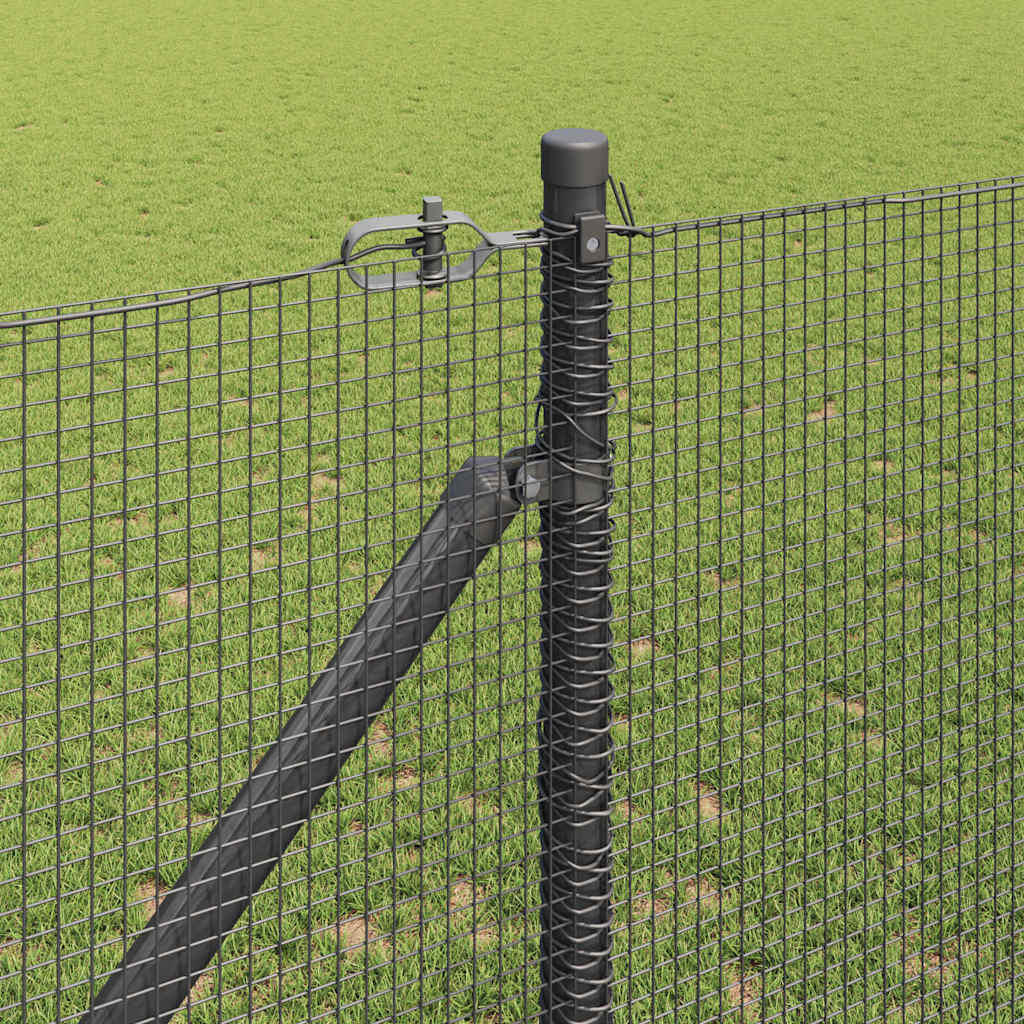 Svejset trådhegn med spidser 25 x 1,2 m (B x H) PVC-belagt Stål