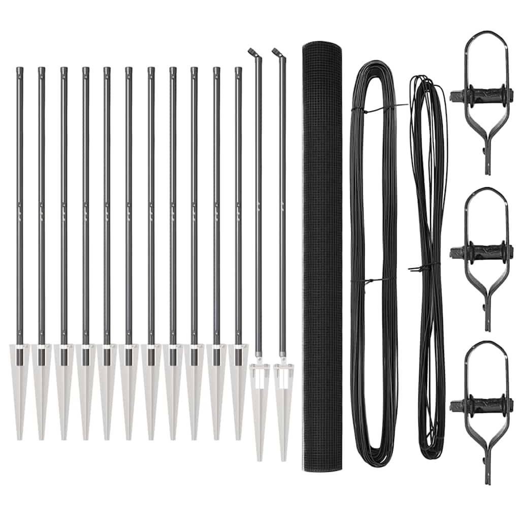 Svejset trådhegn med spidser 25 x 1,5 m (B x H) PVC-belagt Stål