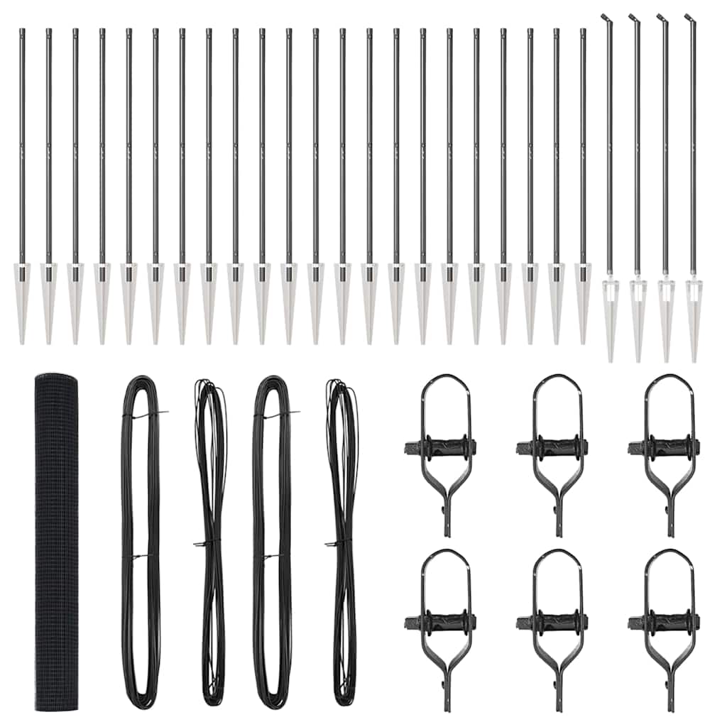 Svejset trådhegn med spidser 50 x 1,2 m (B x H) PVC-belagt Stål