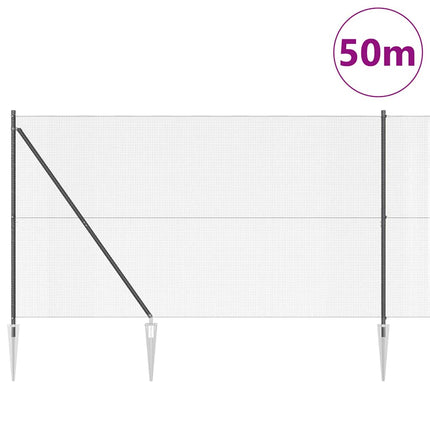 Udendørs svejset trådhegn med pigge 50 x 1,5 m PVC-belagt Stål