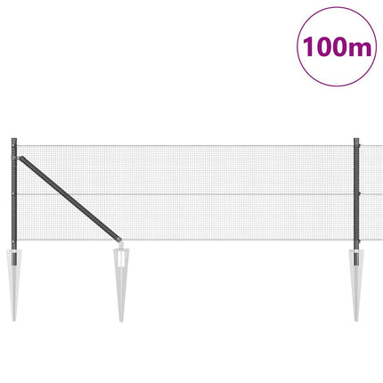 Udendørs svejset trådhegn med pigge 100 x 0,6 m PVC-belagt Stål