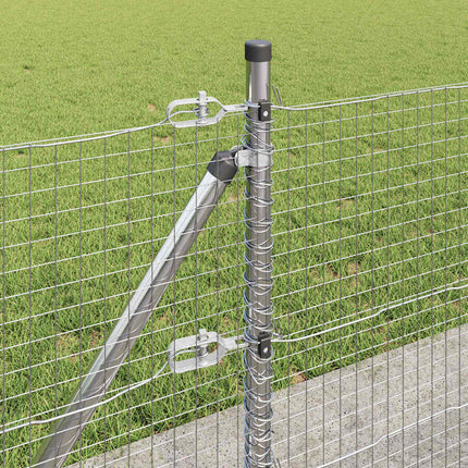 Udendørs svejset trådhegn med betonfundament 10 x 0,4 m Sølv