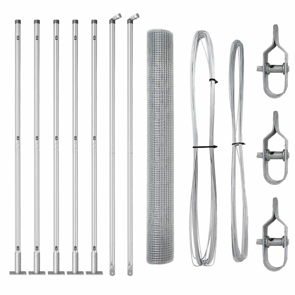 Hegnspæl Sølv 10 x 1 m (12 x 12 mm net) Stål