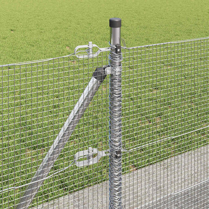 Udendørs svejset trådhegn med betonfundament 25 x 0,4 m Sølv