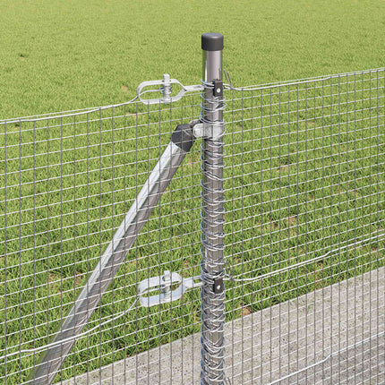Udendørs svejset trådhegn med betonfundament 25 x 0,4 m Sølv