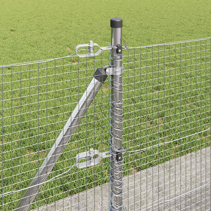 Udendørs svejset trådhegn med betonfundament 25 x 0,4 m Sølv