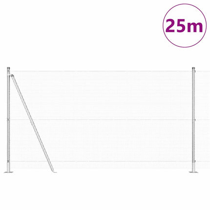 Svejset Trådhegn med Betonsokkel 25 x 1,2 m Galvaniseret stål