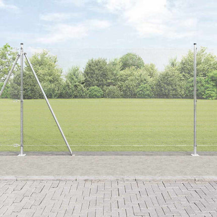 Udendørs svejset trådhegn med betonfundament 25 x 1,6 m Sølv