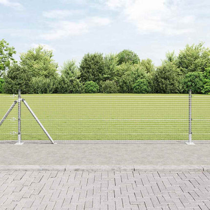 Udendørs svejset trådhegn med betonfundament 50 x 0,5 m Sølv