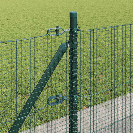 Udendørs svejset trådhegn med betonfundament 10 x 0,6 m Grøn
