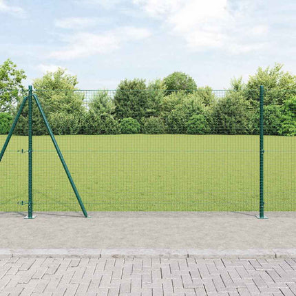 Udendørs svejset trådhegn med betonfundament 10 x 1,2 m Grøn