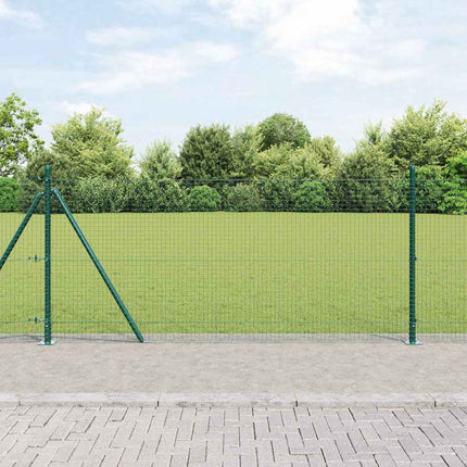 Udendørs svejset trådhegn med betonfundament 25 x 0,8 m Grøn